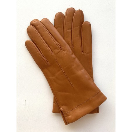 Gants en Cuir d'Agneau Camel Thérèse Doublés Cachemire.