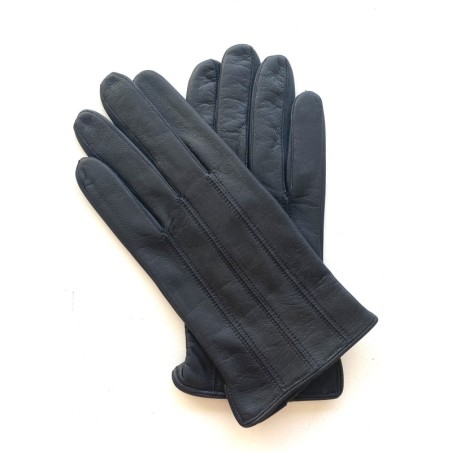 Gants en Cuir de Chèvre Resist Noir Scoot Doublés Soie.