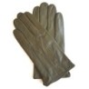Gants en Cuir d'Agneau Kaki Bleu Georges Doublés en Soie.