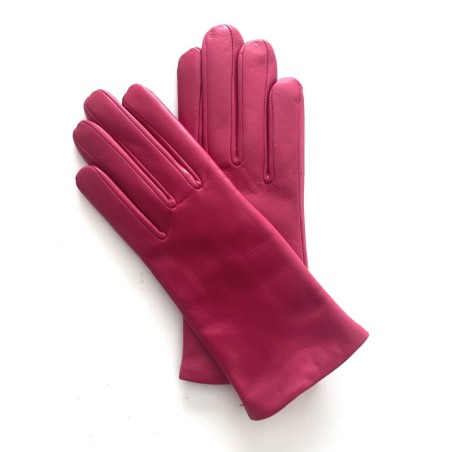 Gants en Cuir d'Agneau Lilas Capucine Doublés Cachemire.