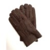 Gants en Cuir d'Agneau Lainé Chocolat Beige Jivago.