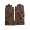 Gants en Cuir d'Agneau Lainé Chocolat Beige Jivago.