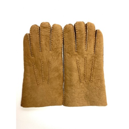 Gants en Cuir d'Agneau Lainé Chesnut Jivago.
