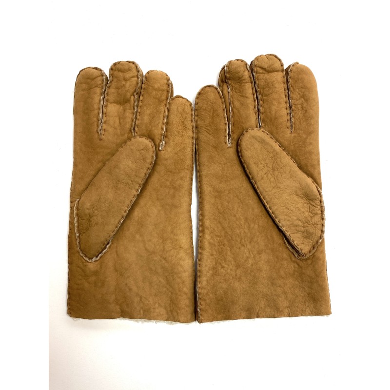 Gants en Cuir d'Agneau Lainé Chesnut Jivago.