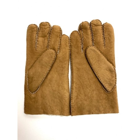 Gants en Cuir d'Agneau Lainé Chesnut Jivago.