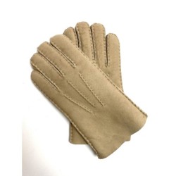 Gants en Cuir d'Agneau Lainé Beige Jivago.