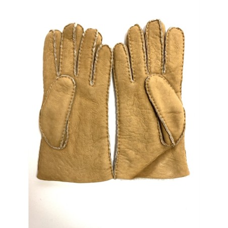 Gants en Cuir d'Agneau Lainé Naturel Jivago.