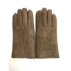 Gants en Cuir d'Agneau Lainé Taupe Jivago.