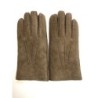 Gants en Cuir d'Agneau Lainé Taupe Jivago.