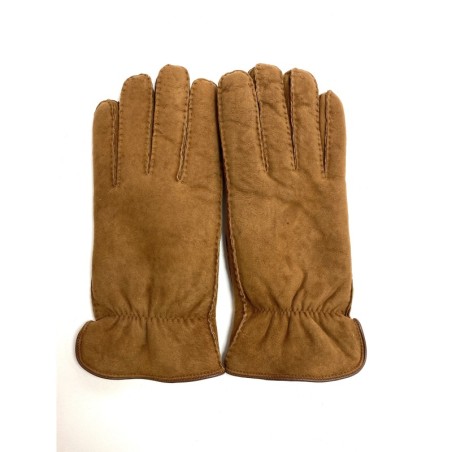 Gants en Cuir d'Agneau Lainé Caramel Marko.