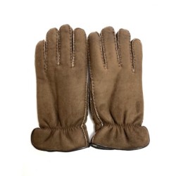 Gants en Cuir d'Agneau Lainé Marron Marko.