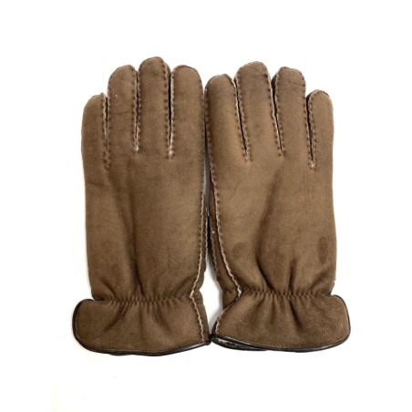 Gants en Cuir d'Agneau Lainé Marron Marko.