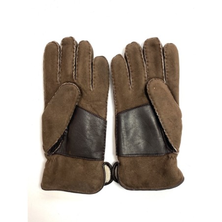 Gants en Cuir d'Agneau Lainé Marron Marko.