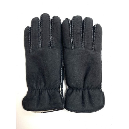 Gants en Cuir d'Agneau Lainé Noir Marko.