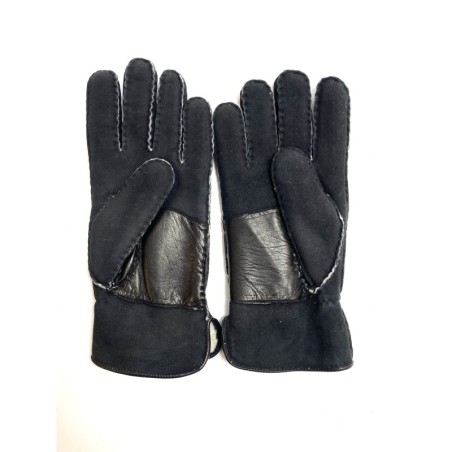 Gants en Cuir d'Agneau Lainé Noir Marko.