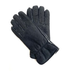 Gants en Cuir d'Agneau Lainé Noir Marko.