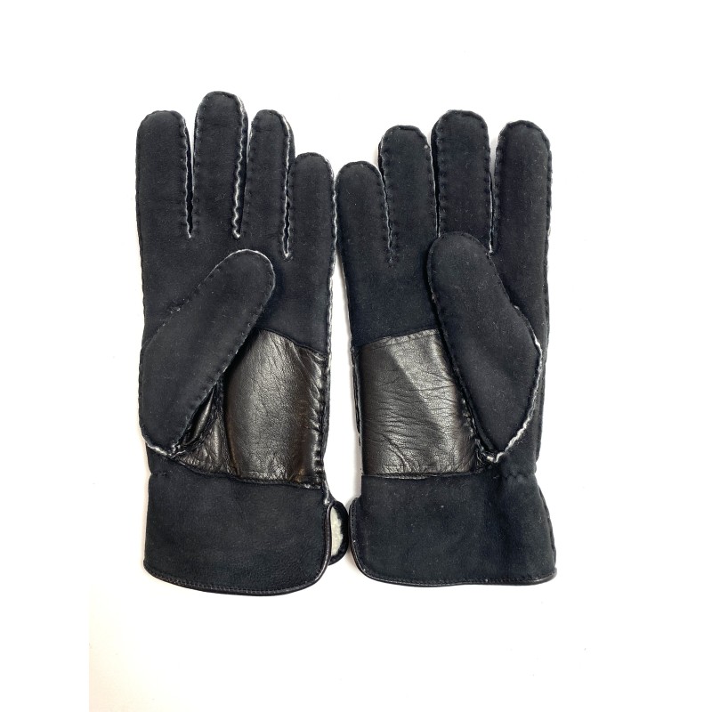 Gants en Cuir d'Agneau Lainé Noir Marko.