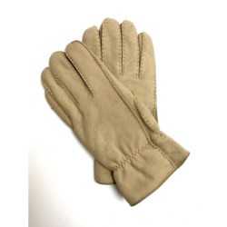 Gants en Cuir d'Agneau Lainé Beige Marko.
