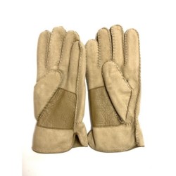 Gants en Cuir d'Agneau Lainé Beige Marko.
