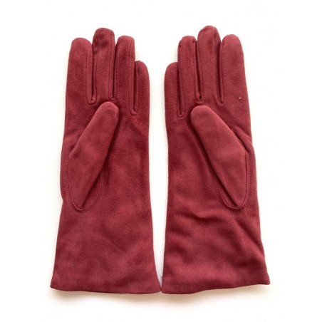 Gant en Cuir Chèvre Velours Bourgogne Coline Bis Doublés Cachemire.