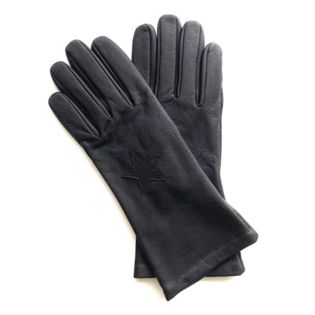 Gants en Cuir de Chèvre Resist Noir Star Scooter Doublés Cachemire