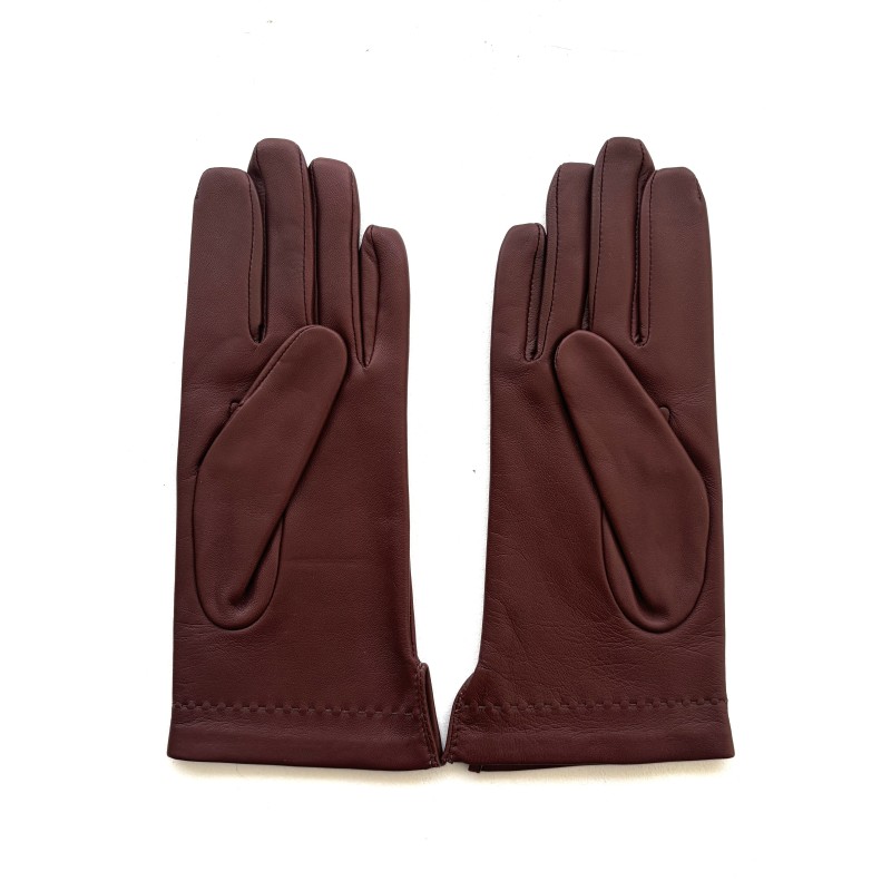 Gants en Cuir d'Agneau English Tan Thérèse Doublés Soie.