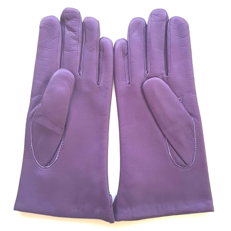 Gants en Cuir d'Agneau Améthsyte Clémentine Doublés Soie.