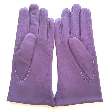 Gants en Cuir d'Agneau Améthsyte Clémentine Doublés Soie.