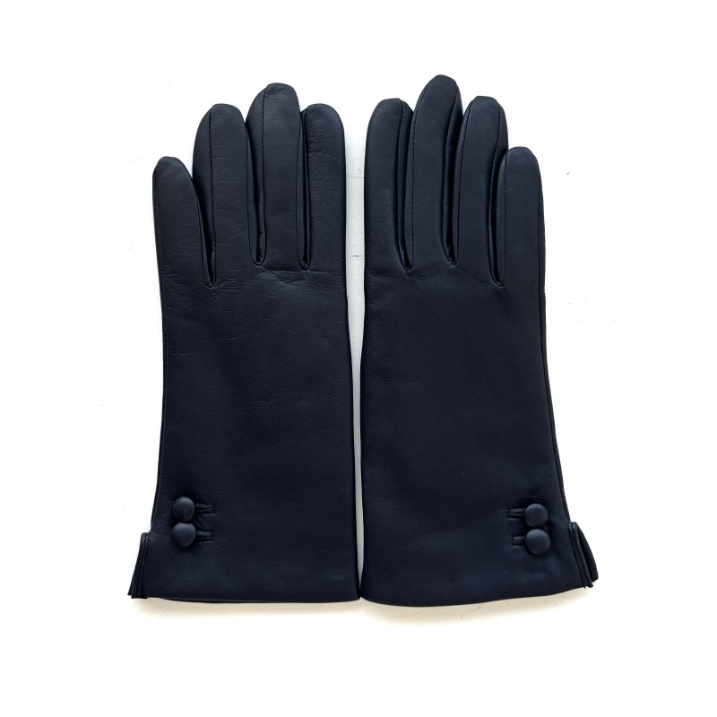 Gants en Cuir d'agneau Navy Clémentine Doublés Cachemire.