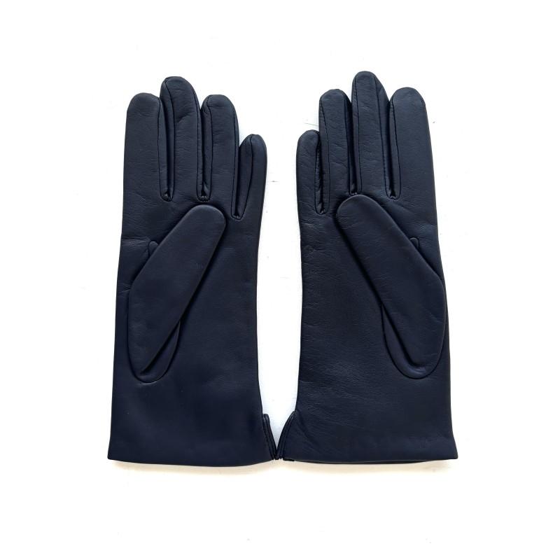 Gants en Cuir d'agneau Navy Clémentine Doublés Cachemire.