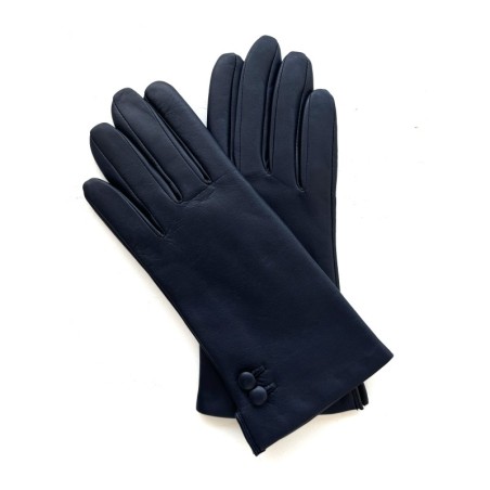 Gants en Cuir d'agneau Navy Clémentine Doublés Cachemire.