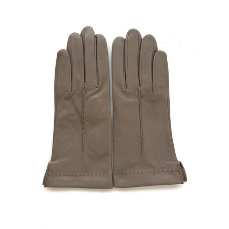 Gants en Cuir d'Agneau Putty Doublés Soie.