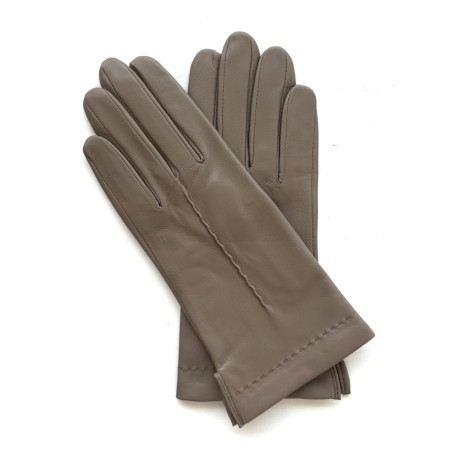Gants en Cuir d'Agneau Putty Doublés Soie.