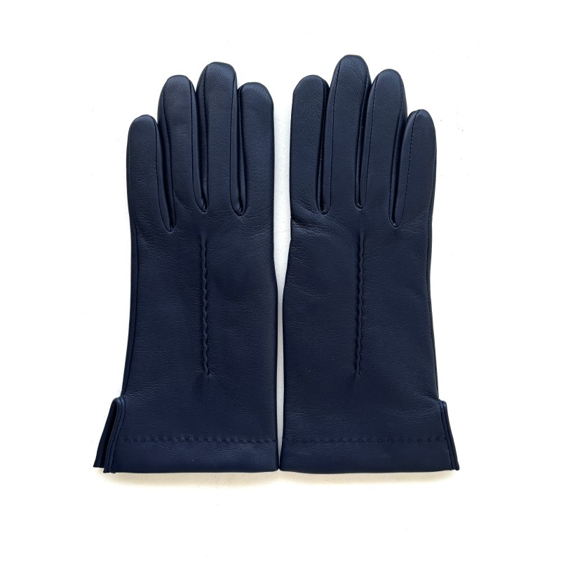Gants en Cuir d'Agneau Indigo Thérèse Doublure Cachemire.