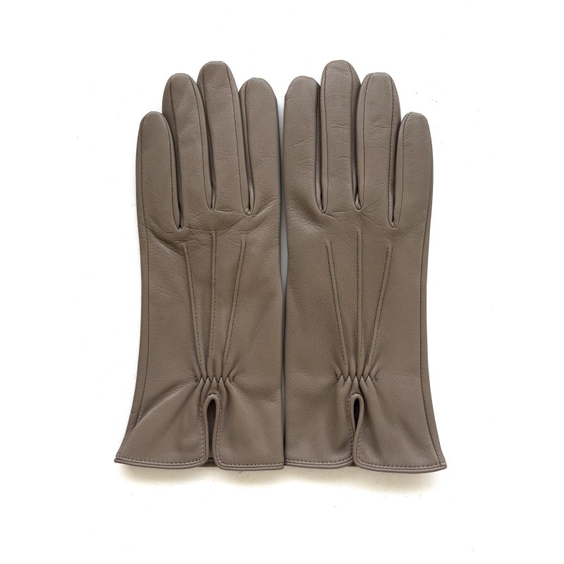 Gants en Cuir d'Agneau Putty Julie Doublés Soie.
