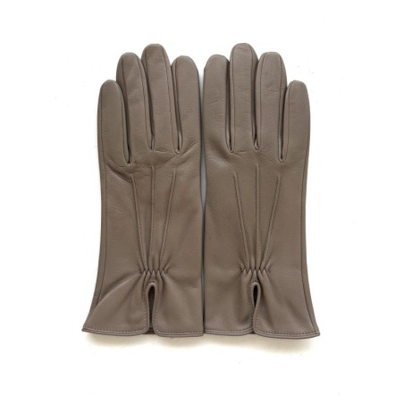 Gants en Cuir d'Agneau Putty Julie Doublés Soie.