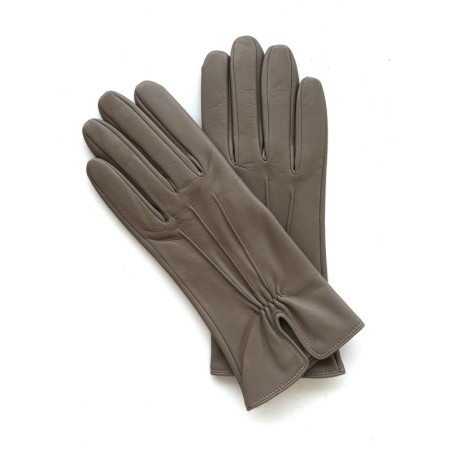 Gants en Cuir d'Agneau Putty Julie Doublés Soie.