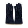 Gants en Cuir d'Agneau Lainé Bleu Anastasia.