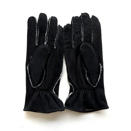 Gants en Cuir d'Agneau Lainé Noir Igor.