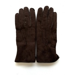 Gants en Cuir d'Agneau Lainé Marron Igor
