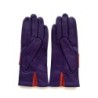 Gants en Cuir d'Agneau Améthyste Orange Lisa Doublés Soie.