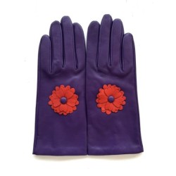 Gants en Cuir d'Agneau Améthyste Orange Rosa Doublés Soie.