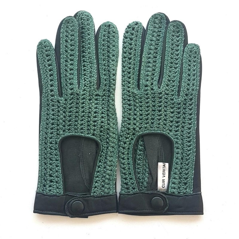 Alfredine women’s driving gloves in soft lambskin with hand-knit detail