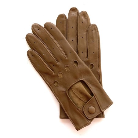 Gants de conduite femme en cuir d’agneau souple « Audrey ».