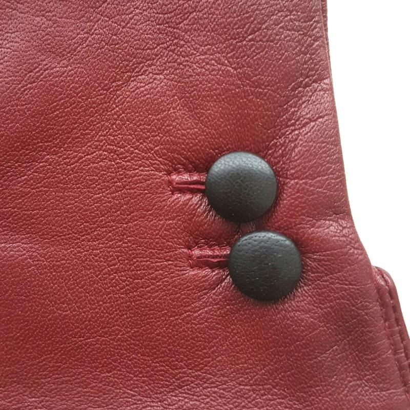 Gants en Cuir d'Agneau Bordeaux Noir Clémentine