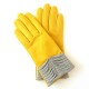 Leather gloves of lamb yellow and grey "ELINE"