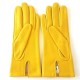 Gants en cuir d'agneau jaune et gris "ELINE"