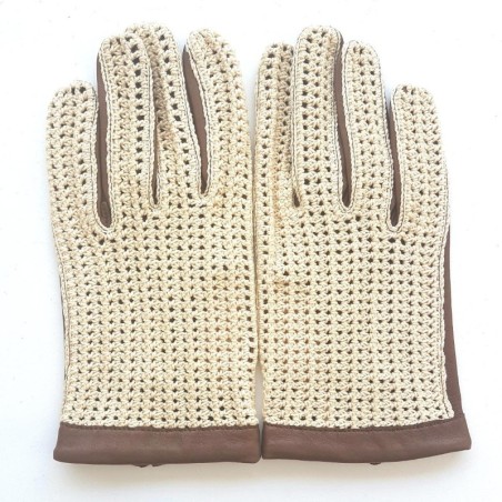 Gants de conduite homme Louis en cuir d’agneau et crochet coton