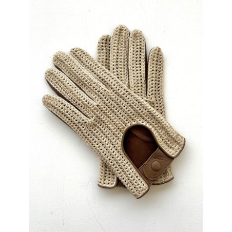 Gants homme Augustin cuir d’agneau et crochet – Conduite élégante
