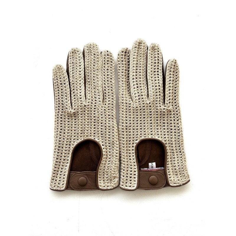 Gants homme Augustin cuir d’agneau et crochet – Conduite élégante